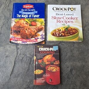 Crock-Pot Best-Loved Slow Cooker Recipes/ Rival Crock Pot/ Lipton Cookbook Set